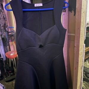 Blue Blush Textured Black Dress